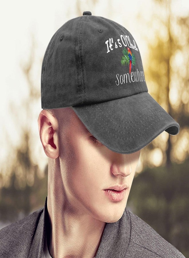ODCRAT Jimmy Music Buffett Accessories Hats Its 5 Oclock Some Where Golf Hat 80s Hat Pigment Black Dad Hat Gifts for Mom Cycling Hat - Image 4